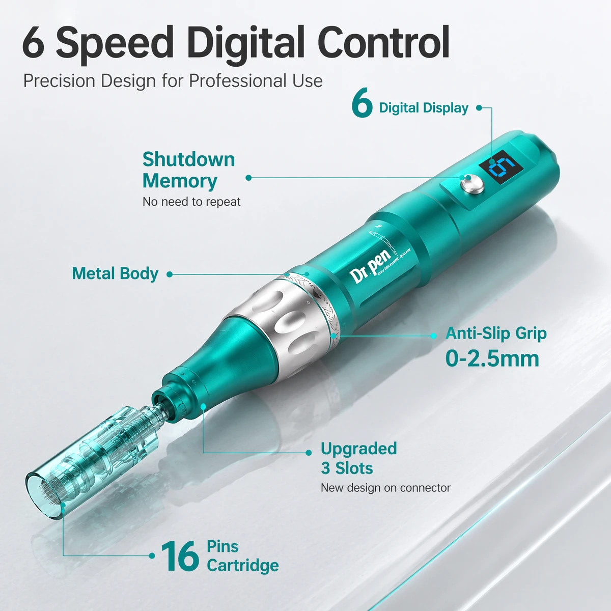 Pluma de microagujas inal&aacute;mbrica profesional Dr pen A6S