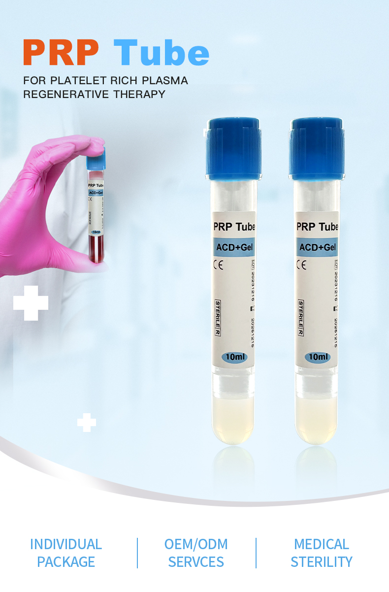 Paquete individual de tubo de gel PRP ACD de 10 ml
